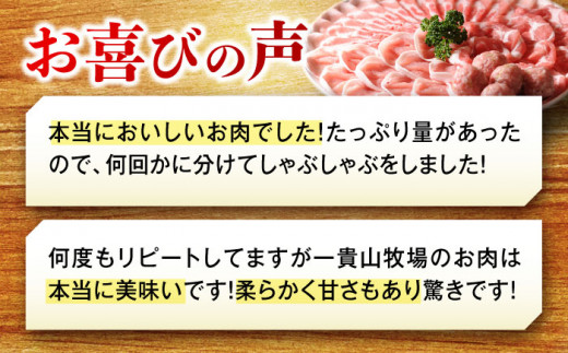 【冷蔵配送】 一貴山豚 しゃぶしゃぶ 食べ比べセット スライス3種750g＋つくね200g  糸島市 / いきさん牧場 豚肉 セット [AGB062]