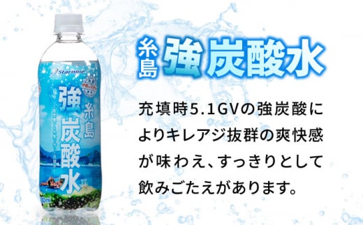 強炭酸水 プレーン 500ml × 24本  糸島市 / スターナイン 炭酸水 国産 [ARM002]