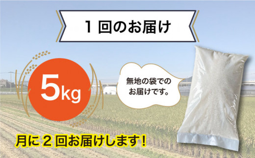 【全12回（月2回）定期便】栽培期間中 農薬不使用のお米 ヒノヒカリ 5kg 糸島市 / シーブ [AHC058]