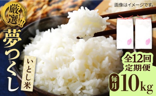 【全12回定期便】いとし米 厳選夢つくし 10kg×12回 (糸島産) 糸島市 / 三島商店 [AIM049]