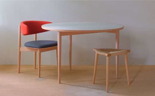 Round Chair ”Uuuh!”〈Red〉 糸島市 / nomade design 椅子 クラフト [AIF010]