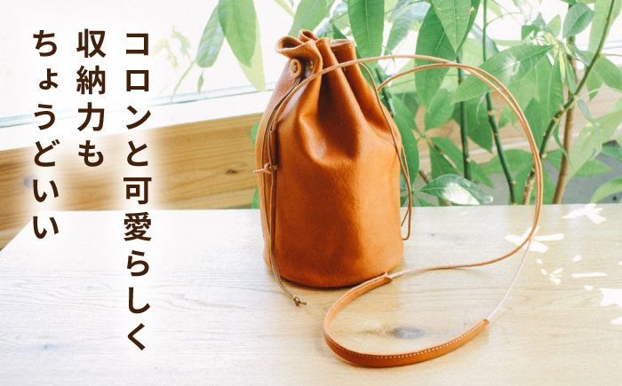 DURAM ショルダー巾着バッグ 24003 糸島市 / Duram Factory / クラフト バッグ 革製品 [AJE072]