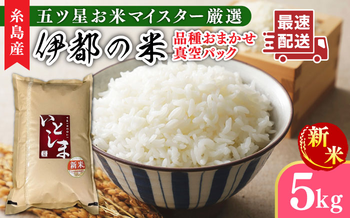 【年内発送】【令和7年産新米】【長期保存可能】 五ツ星お米マイスターが厳選 品種おまかせ 白米 5kg 糸島市 / 納富米穀店 [ARL005] 米 お米 ご飯 白米 九州 5キロ 真空パック 長期保存 五つ星お米マイスター