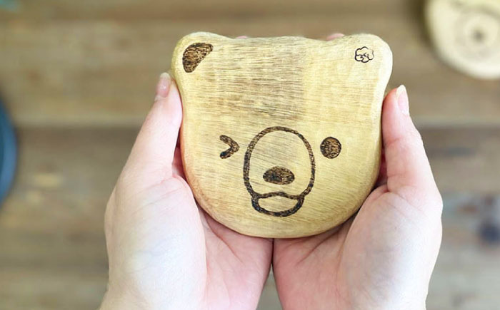 しろくまのコースター 1点 手彫り 木製 糸島市 / しろくも工房【いとしまごころ】 [AEO012]