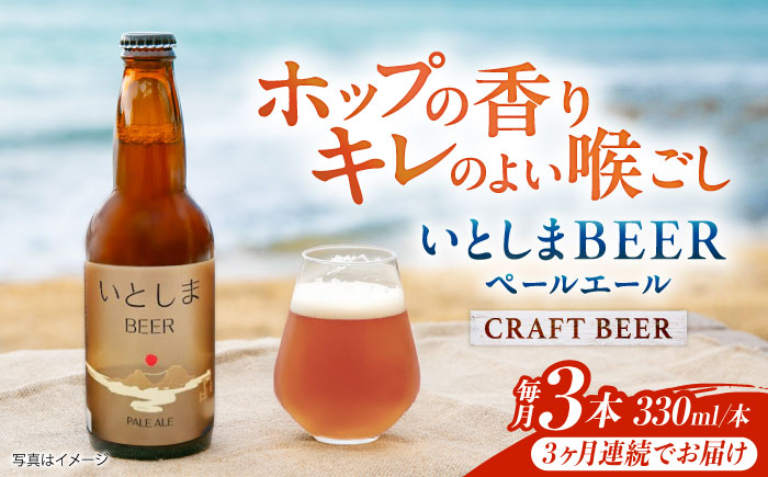 【全3回定期便】 いとしまBEER (ペールエール) 330ml×3本 糸島市 / 蔵屋 クラフトビール [AUA047]
