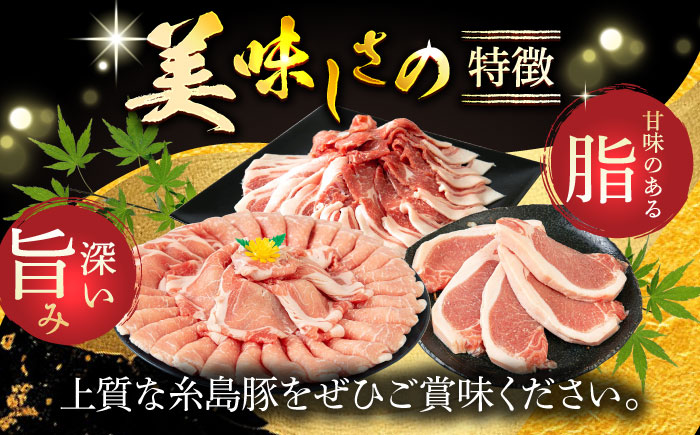 【全3回定期便】合計4.6kg！糸島豚食べ尽くしセット(とんかつ、肩ロース、しゃぶしゃぶ、豚バラ、スペアリブ、小間切れ) 糸島市 / トラヤミートセンター 豚肉 セット [AJD023]