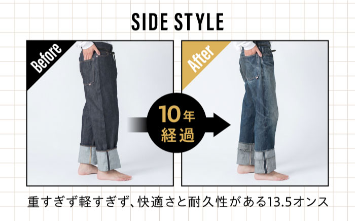 受注生産 ワイドジーンズ セルビッチデニム 日本製 ジーパン デニム パンツ アメカジ メンズ ゆったり ハンドメイド AF-1XX アトリエフロート 糸島市 / atelier FLOAT [AAF001] ジーンズ デニム ストレート 大きめサイズ ジーパン ファッション 日本製