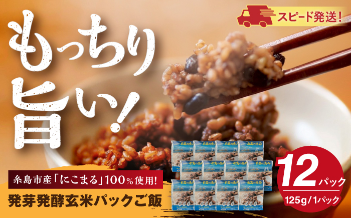 発芽発酵玄米パックご飯 125g×12パック 糸島市産 糸島市 / 糸島の恵み ごはん 米 [AGR006]