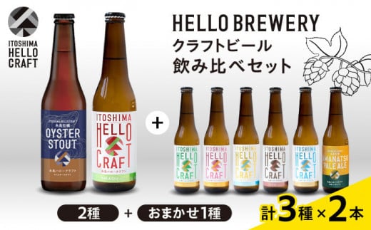 【 3種 飲み比べ 】糸島 クラフト ビール 瓶 詰め合わせ 6本 セット 糸島市 / HELLO BREWERY [AGM001]