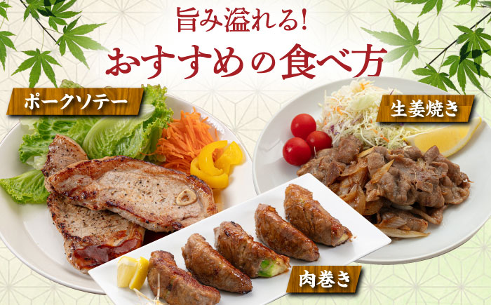 【全3回定期便】合計4.6kg！糸島豚食べ尽くしセット(とんかつ、肩ロース、しゃぶしゃぶ、豚バラ、スペアリブ、小間切れ) 糸島市 / トラヤミートセンター 豚肉 セット [AJD023]
