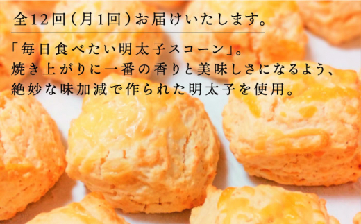 【全12回定期便】明太 チーズ スコーン 12個 セット   糸島市 / スコーン専門店キナフク 焼き菓子 焼菓子 洋菓子 スイーツ パン [AFA023]