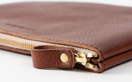 マチなしのファスナーポーチ Lsize 糸島市 / LADIES&GENTLEMEN 本革 革製品 [ADK081]