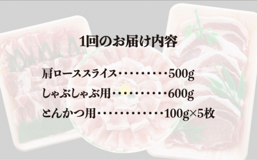 【全12回定期便】糸島 豚 バラエティ セット ( しゃぶしゃぶ / 肩ロース / とんかつ )糸島市 / トラヤミートセンター [AJD012]