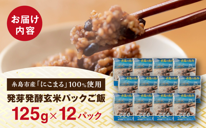 発芽発酵玄米パックご飯 125g×12パック 糸島市産 糸島市 / 糸島の恵み ごはん 米 [AGR006]