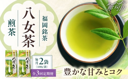【全3回定期便】八女茶 煎茶セット 100g×2袋 ＜木村食品＞ 那珂川市 [GFW063]