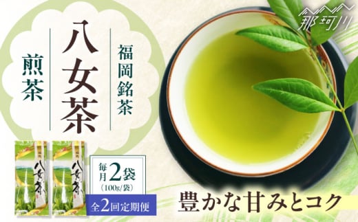 【全2回定期便】八女茶 煎茶セット 100g×2袋 ＜木村食品＞ 那珂川市 [GFW062]