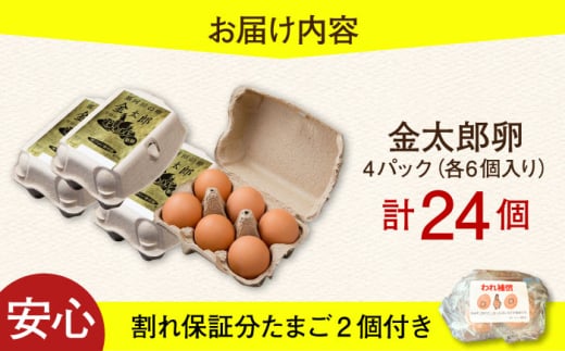 【TVで紹介！】【鮮度ＡＡ級の世界最高ランク！】金太郎卵 平飼い たまご 24個（6個×4パック）＜有限会社フジノ香花園＞那珂川市 卵 たまご 平飼い 新鮮 平飼い卵 国産 玉子 鶏卵 [GAM032]