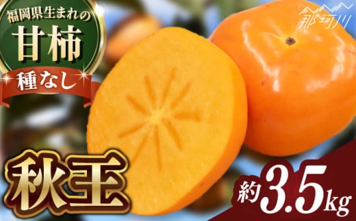 【先行予約！2026年10月以降発送】福岡より直送！ 種がほとんどない新ブランド 柿 秋王 約3.5kg＜一般社団法人地域商社ふるさぽ＞那珂川市 [GBX051]
