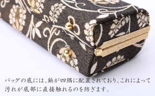【ゴールド】パーティーバッグ ストレートクラッチ 唐草＜OKANO 博多きもの制作所＞那珂川市 [GAT074-2]