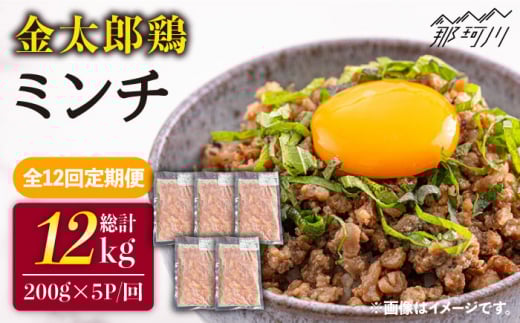 【全12回定期便】金太郎鶏 ミンチ（200g×5パック）＜有限会社 フジノ香花園＞那珂川市 [GAM030]