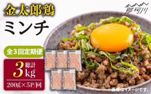 【全3回定期便】金太郎鶏 ミンチ（200g×5パック）＜有限会社 フジノ香花園＞那珂川市 [GAM028]