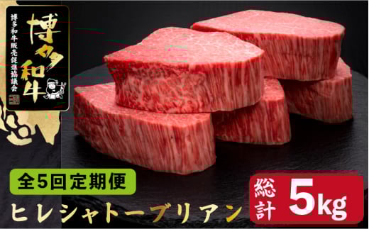 【全5回定期便】希少部位 博多和牛 ヒレ シャトーブリアン 200g×5枚＜久田精肉店＞那珂川市 シャトーブリアン 肉 黒毛和牛 定期便 赤身 牛肉 和牛 定期便 国産和牛 国産 フィレ ヒレ ヒレ肉 しゃとーぶりあん シャトーブリアン ステーキ肉 定期便 ステーキ シャトーブリアン 定期便 ヒレ ヘレ [GDE031]