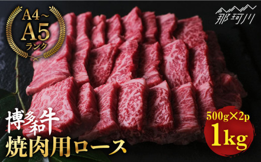 博多和牛 牛肉 焼肉 ロース 1kg（500g×2）＜肉のくまもと屋＞那珂川市 焼き肉用 ロース 黒毛和牛 赤身 [GBI025]