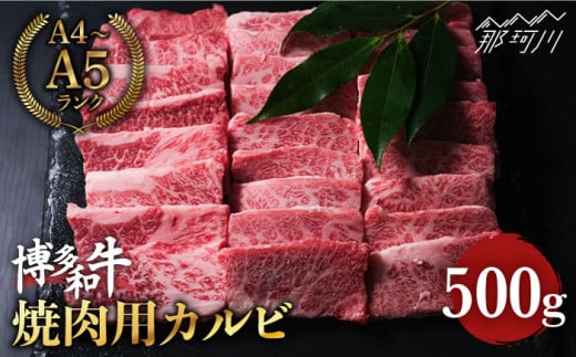 博多和牛 牛肉 焼き肉 バラ （カルビ） 500g ＜肉のくまもと屋＞那珂川市 焼肉 バラ カルビ 黒毛和牛 赤身 [GBI012]