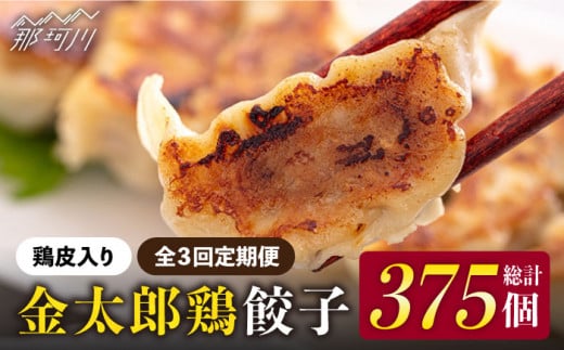 【全3回定期便】平飼いで育った元気な鶏！ 金太郎鶏 ぎょうざ（25個×5袋セット）＜有限会社 フジノ香花園＞那珂川市 鶏肉 鶏 餃子 ぎょうざ 中華 [GAM014]