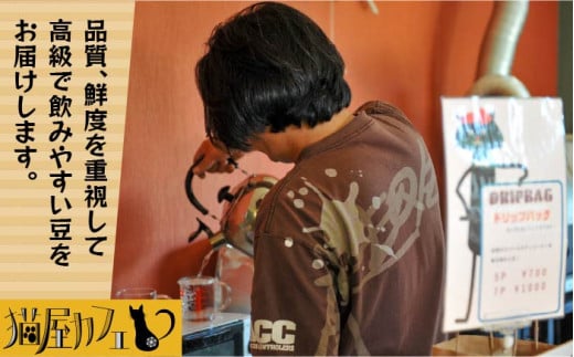 【申込後に自家焙煎！】魅惑のスペシャルティ コーヒー 4種セット【粉】1kg＜自家焙煎珈琲 猫屋カフェ＞那珂川市 コーヒー粉 珈琲 珈琲豆 ホットコーヒー カフェ スペシャルコーヒー 粉 こーひー おうちかふぇ 本格 自家焙煎 4種 飲み比べ 大容量 [GAG006]