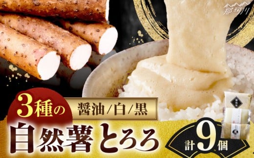 【味付け不要！本格自然薯とろろ】自然薯 とろろ 味くらべセット 計9個（3種類×3個）＜自然薯王国＞那珂川市 自然薯とろろ とろろ 自然薯 [GAH003]