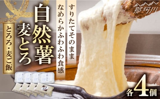 【味付け不要！本格「自然薯」麦とろ】自然薯 麦とろ セット（4人前）＜自然薯王国＞那珂川市 自然薯とろろ とろろ 自然薯 とろろ とろろ 自然薯 母の日 父の日 [GAH002]