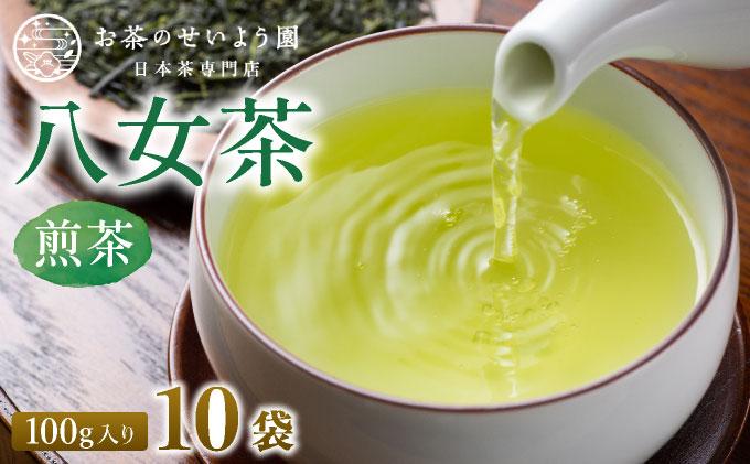 豊かな香りとまろやかな旨味 八女茶(煎茶) 1kgセット（100ｇ×10袋）|国産 緑茶 玉露 日本茶 お茶 茶葉 高級茶 家庭用 送料無料 那珂川市 福岡県