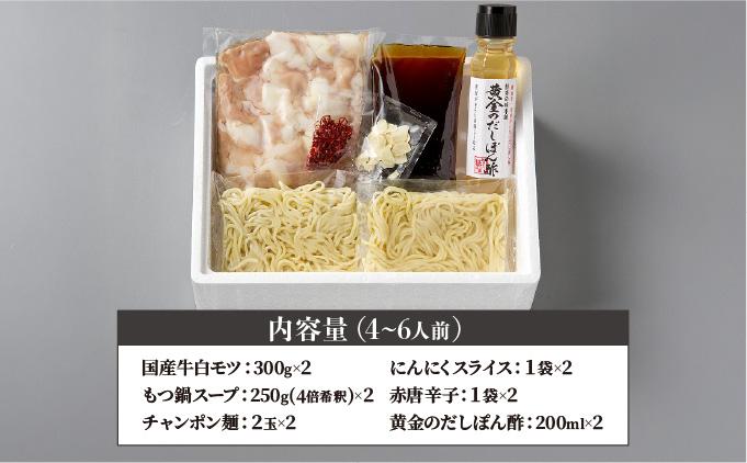 厳選国産牛もつ使用！博多もつ鍋 醤油味 4～6人前|国産牛 もつ鍋 セット 4人前 5人前 6人前 小分け しょうゆ味 スープ付 ちゃんぽん チャンポン牛もつ 牛モツ 牛白もつ 牛白モツ ホルモン 鍋 冷凍 時短 お取り寄せ 送料無料 福岡県 那珂川市