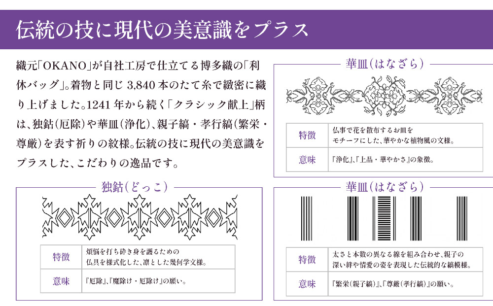 博多織ネクタイ「衿結」献上博多シリーズ クラシック献上（濃紺に錆鼠）【OKANO 博多きもの制作所】