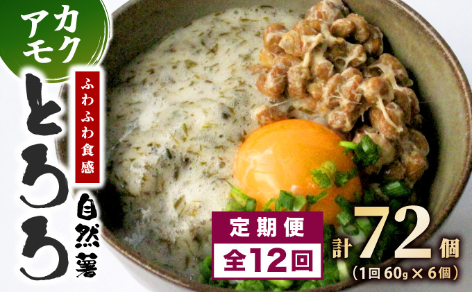≪定期便・全12回≫【磯の風味が香る】ふわふわとろろ! 那珂川産 博多 自然薯 アカモク とろろ 60g×6個