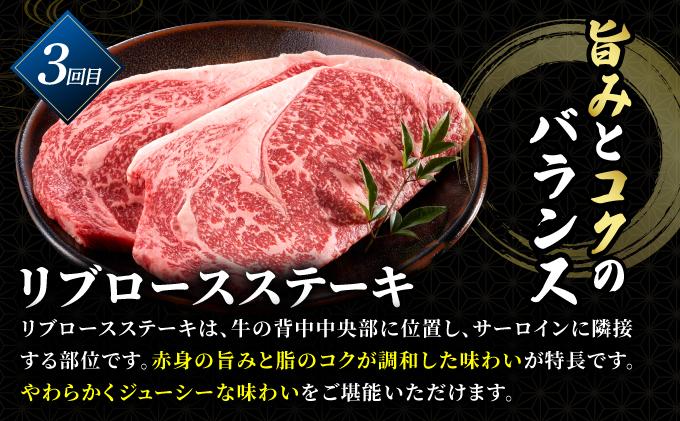 ＜定期便・全3回＞博多和牛 牛肉 ステーキ肉 定期便【肉のくまもと屋】