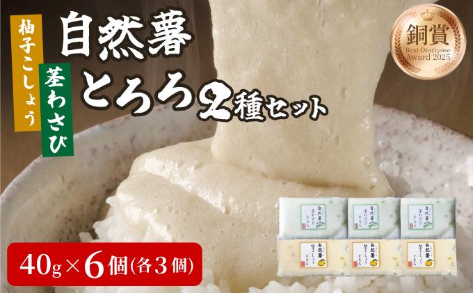 自然薯とろろ 茎わさびとろろ/柚子こしょうとろろ 2種セット 各40g×3個 11月上旬から発送