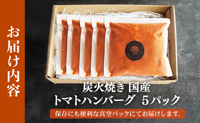 寄附額改定↓ 炭焼き国産ハンバーグ(トマトソース)230g×5個