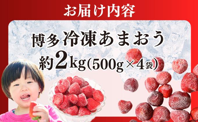福岡県産 博多冷凍あまおう 約500g×4袋 合計約2kg