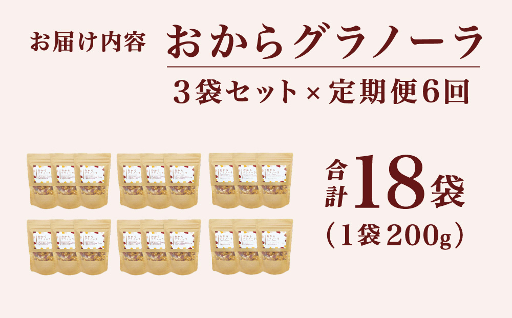 ＜定期便・全6回＞ おからグラノーラ 3袋セット