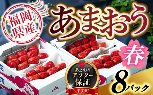いちご あまおう 福岡産 春 8パック 【期間限定発送】 [南国フルーツ 福岡県 宇美町 um40azo970042] 先行予約 イチゴ 苺 フルーツ 果物 果実 甘い 小分け あまい