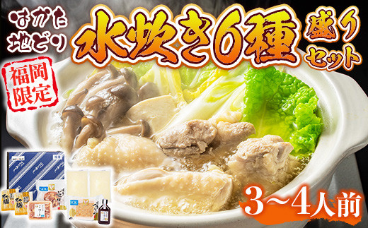 はかた地どり 水炊き 3〜4人前 セット [MEAT PLUS 福岡県 宇美町 um40azp010032] 鍋 博多 鶏鍋 水炊 地鶏 博多地鶏 はかた地鶏 博多地どり