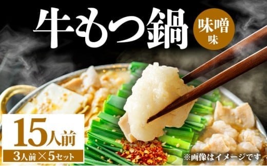 牛もつ鍋 味噌味 15人前（3人前×5セット） PE007