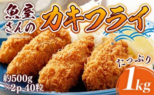 カキフライ 約1000ｇ（約500ｇ×2）40粒 牡蠣フライ かきフライ RZ002