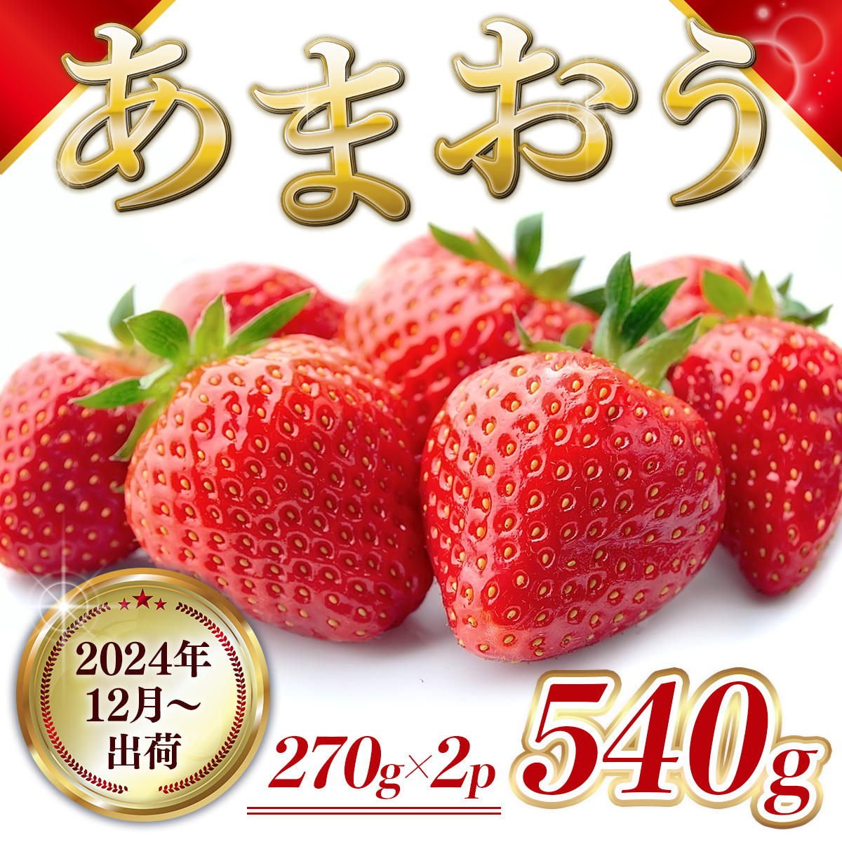 MZ055 福岡県産 あまおう 540g 先行予約 2024年12月より順次発送