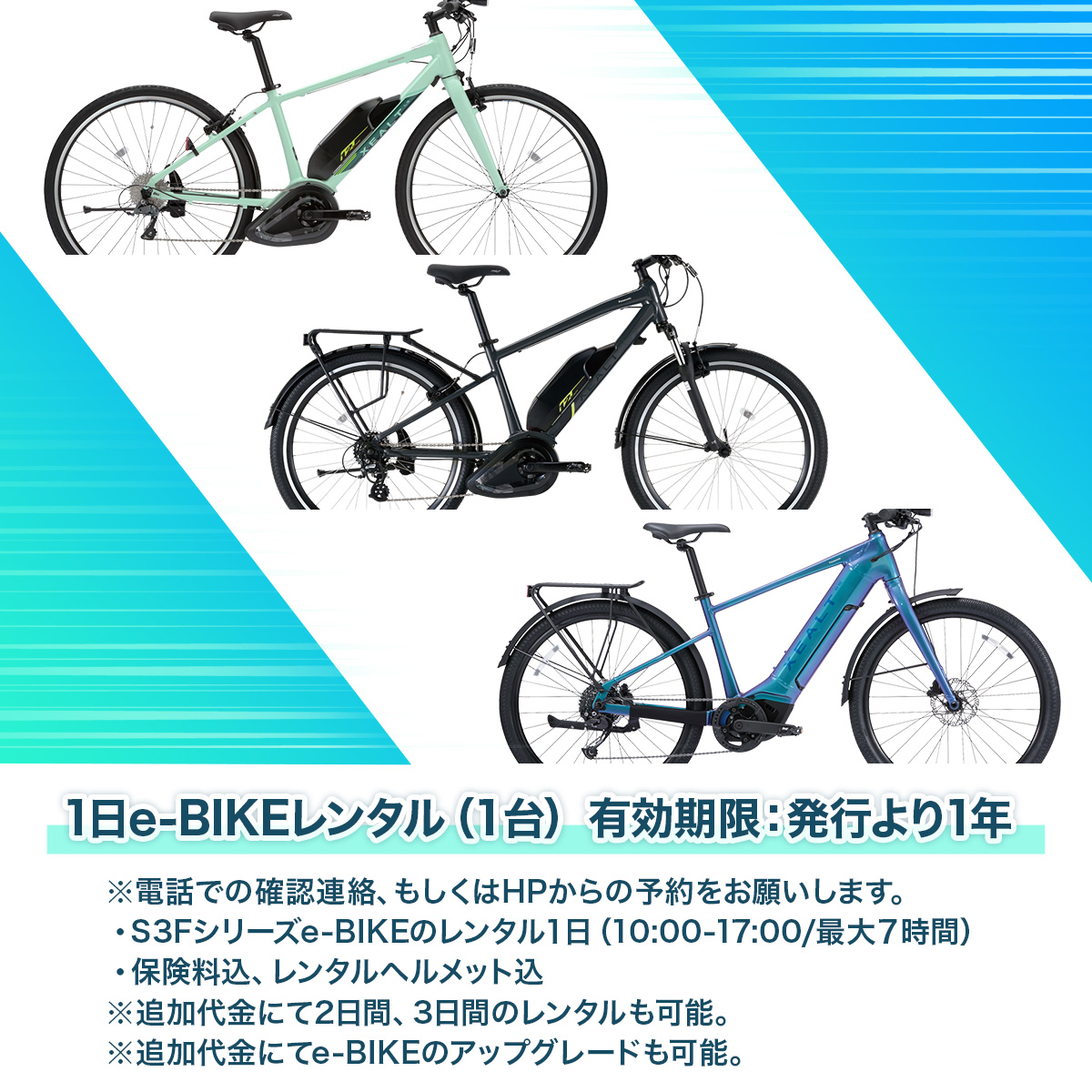 1日e-BIKEレンタル（１台） BA001