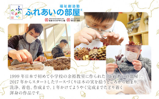 手作り リース HOPE 直径約30cm ナチュラル インテリア おしゃれ 飾り 花 プリザーブドリース 玄関 リビング 送料無料