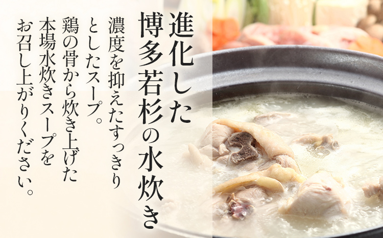 博多若杉 博多水炊き 4〜5人前 セット コラーゲン スープ 老舗 高級 国産 鳥もも肉 つくね スープ ポン酢 柚子胡椒 食品 食べ物 グルメ 博多 九州 送料無料