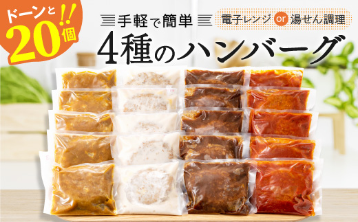 AB230.累計３００万個突破記念！どーんと３キロ！４種ハンバーグセット【150g×20個】